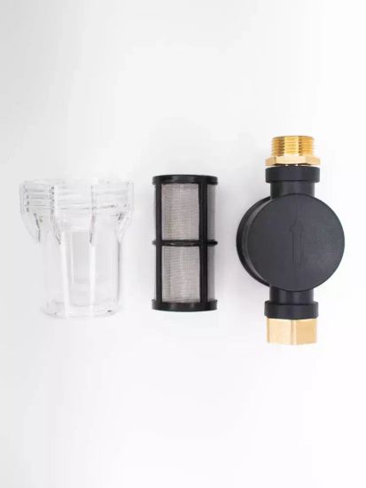 Фильтр проточный бытовой или для мойки высокого давления ½-½ штуцер-штуцер неповоротн