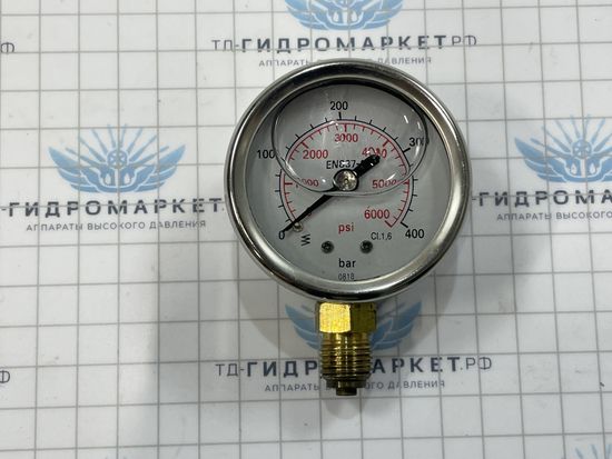 Манометр 0-400 1/4"M, 50 мм Вертикальная фиксация