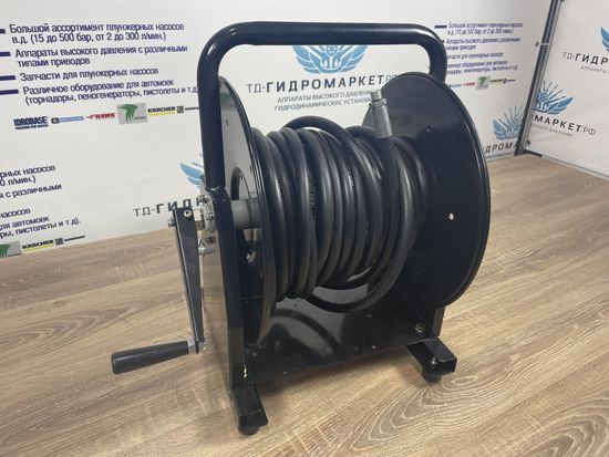 Катушка для намотки шланга 60м переносная, с речкой для переноса