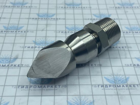 Форсунка каналопромывочная 3 грани до 300 бар  70 л/мин 1 вперёд  5 назад вх.3/4 нар