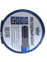 Садовый шланг 3 оплёточный ПВХ 25 m 3/4" 19×23.3 MM внутренний диаметр черно синий