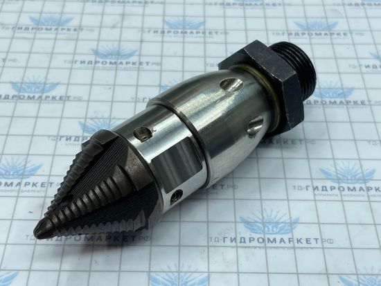 Форсунка каналопромывочная вращающаяся сверло до 300 бар 50 л/мин 4 в стороны  6 назад