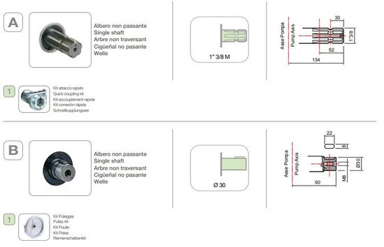 Насос мембранный Comet® серия ВP20/15 (18,7 л/мин; 15 бар); вал ВОМ 1"3/8
