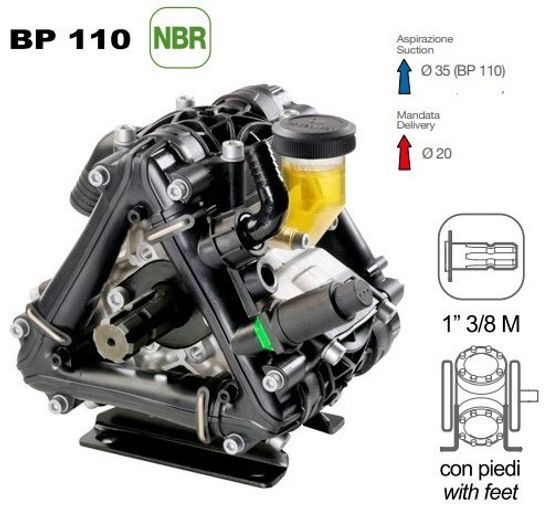 Насос мембранный Comet® серия ВP110 (110 л/мин; 20 бар); вал ВОМ 1"3/8