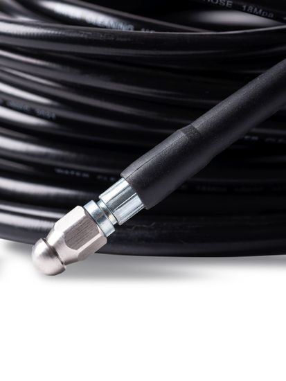 Шланг для промывки канализации 15м. (шланг для прочистки труб) с переходником Karcher