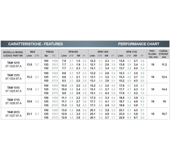 Трехплунжерный насос высокого давления Bertolini TAM 2015 PRO (сталь 316) (20 л/мин 150бар) 6 кВт
