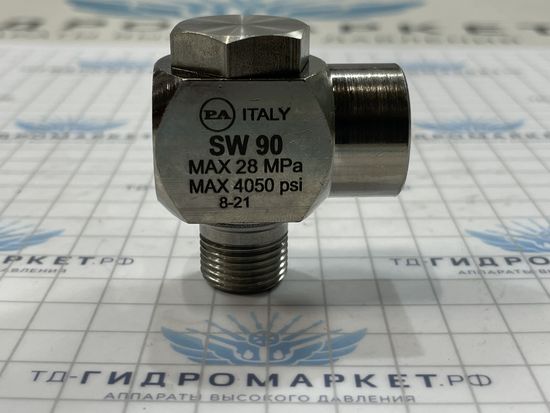 Поворотное устройство SW90. угловое (нерж); 3/8г - 3/8ш 280 бар (10013160/150321/0140540/12, ИТАЛИЯ)