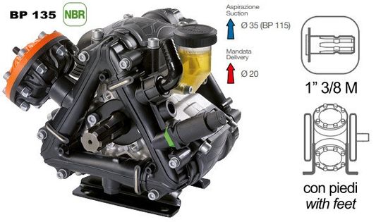 Насос мембранный Comet® серия ВP115 (110 л/мин; 20 бар); вал ВОМ 1"3/8