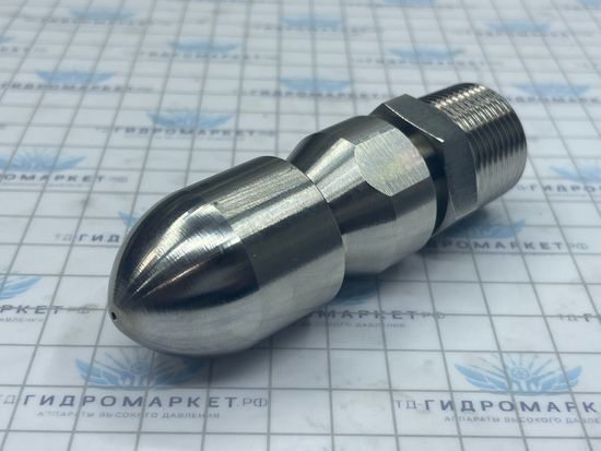 Форсунка каналопромывочная до 300 бар  70 л/мин 1 вперёд 6 назад вх.3/8 вн