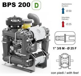 Насос мембранный Comet® серия ВPS200 D (199 л/мин; 20 бар); ВОМ 1"3/8 - вал d25 внутрен./шпонка
