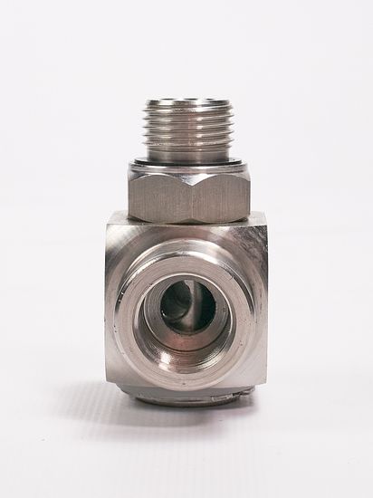 Поворотный фитинг угловой GM (нерж); 1/2"ш-1/2"г 400 бар