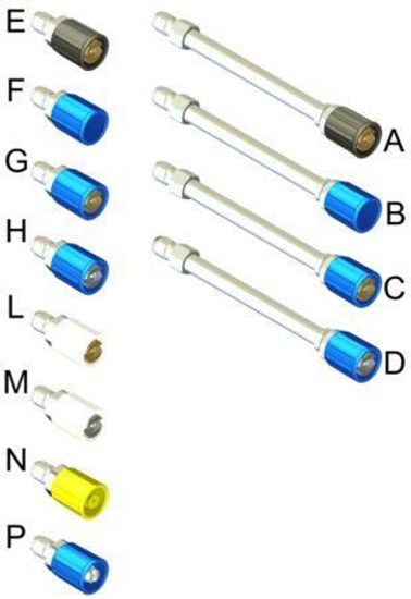 Удлинитель 75мм, вход ARS 178, выход форсунка, нерж. сталь, цвет синий форсунка 2540 для смыва