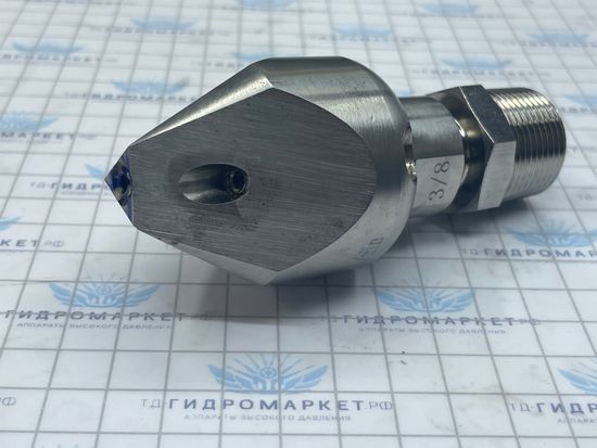 Форсунка каналопромывочная 3 грани до 300 бар  70 л/мин 3 вперёд  5 назад вх.3/8 вн