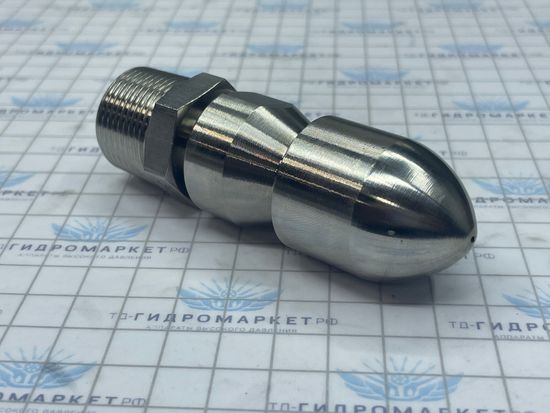 Форсунка каналопромывочная до 300 бар  70 л/мин 1 вперёд 6 назад вх.3/8 вн