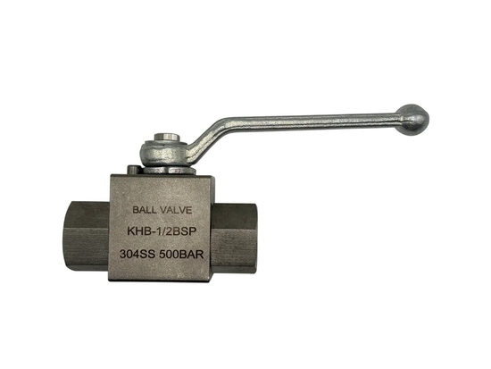 Кран шаровый двухходовой нерж.сталь KHB-1/2BSP 304SS 500bar