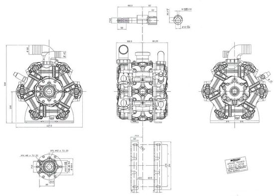Насос мембранный Comet® серия ВPS300 (295 л/мин; 20 бар); ВОМ 1"3/8 - вал d32 внутрен./шпонка