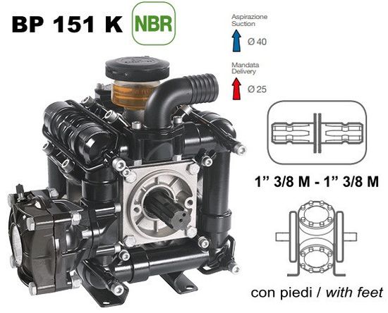 Насос мембранный Comet® серия ВP151 (138 л/мин; 20 бар); вал ВОМ 1"3/8