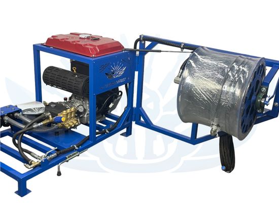 Каналопромывочная высоконапорная установка 2х уровневая GM Pumps 120-165 бар 70-85 литров с откидным барабаном