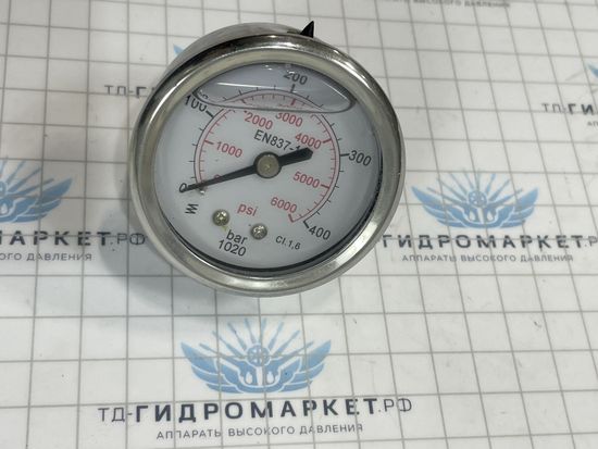 Манометр 0-400 1/4"M, 50 мм горизонтальный с тыльной стороны