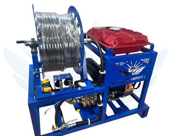 Каналопромывочная высоконапорная установка 2х уровневая GM Pumps 150-200 бар 50-65 л/мин вер Pipe