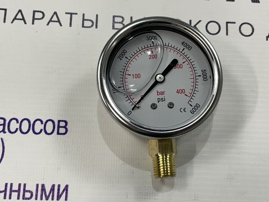 Манометр 63мм 1/4"внеш 400бар Вертикальная фиксация