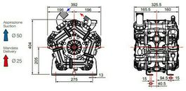 Насос мембранный Comet® серия ВPS260 пред.клапан/защита (249 л/мин; 20 бар); ВОМ 1"3/8