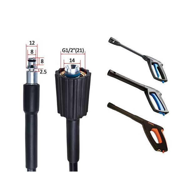 Шланг высокого давления 10м для минимойки Штиль (Stihl), ПВХ