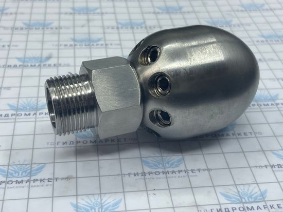 Форсунка каналопромывочная  капля до 300 бар  70 л/мин 1 вперёд  8 назад вх.3/8 вн