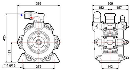 Насос мембранный Comet® серия ВP 235 D 2" (222 л/мин; 20 бар); вал ВОМ 1"3/8