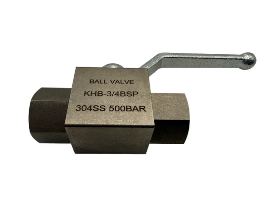 Кран шаровый двухходовой нерж.сталь KHB-3/4BSP 304SS 500bar