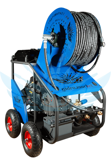 Мобильная каналопромывочная установка с барабаном GM Pumps 150-200 бар 50-65 л/мин