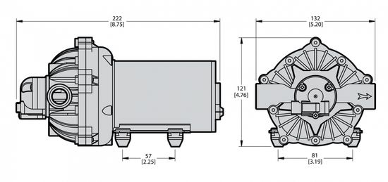 Насос мембранно-поршневой AR 5,7 DFL(5,7 л/мин; 6,9 бар)  Электронасос 12V