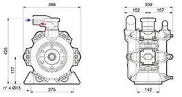 Насос мембранный Comet® серия ВP280 D (248л/мин; 20 бар); вал ВОМ 1"3/8