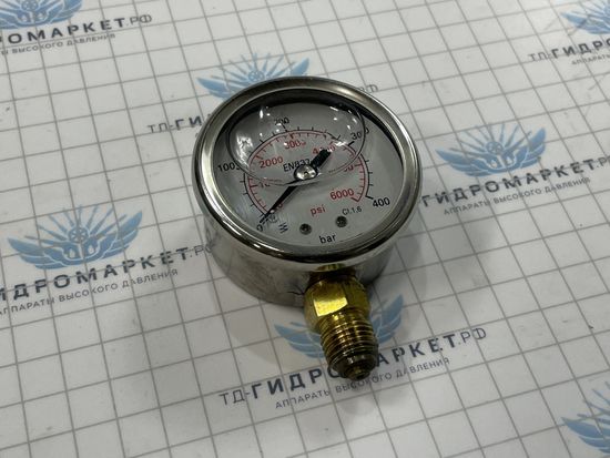 Манометр 0-400 1/4"M, 50 мм Вертикальная фиксация