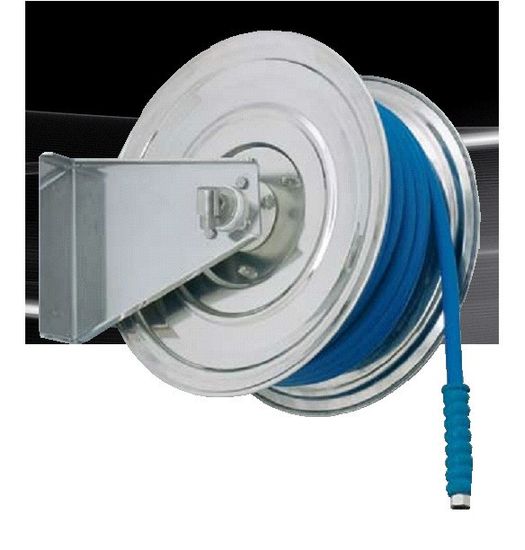 Барабан ручной для рукава 50м. 3/8" или 35м. 1/2"(нерж.)  1/2"ш. 1/2"ш. 200 бар.