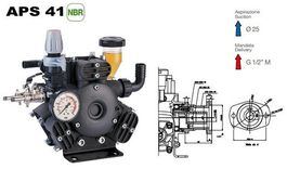 Мембранный насос Comet серия APS 41 (38 л/мин; 40 бар); фланец под гидромотор (вн.вал d25/шпонка)